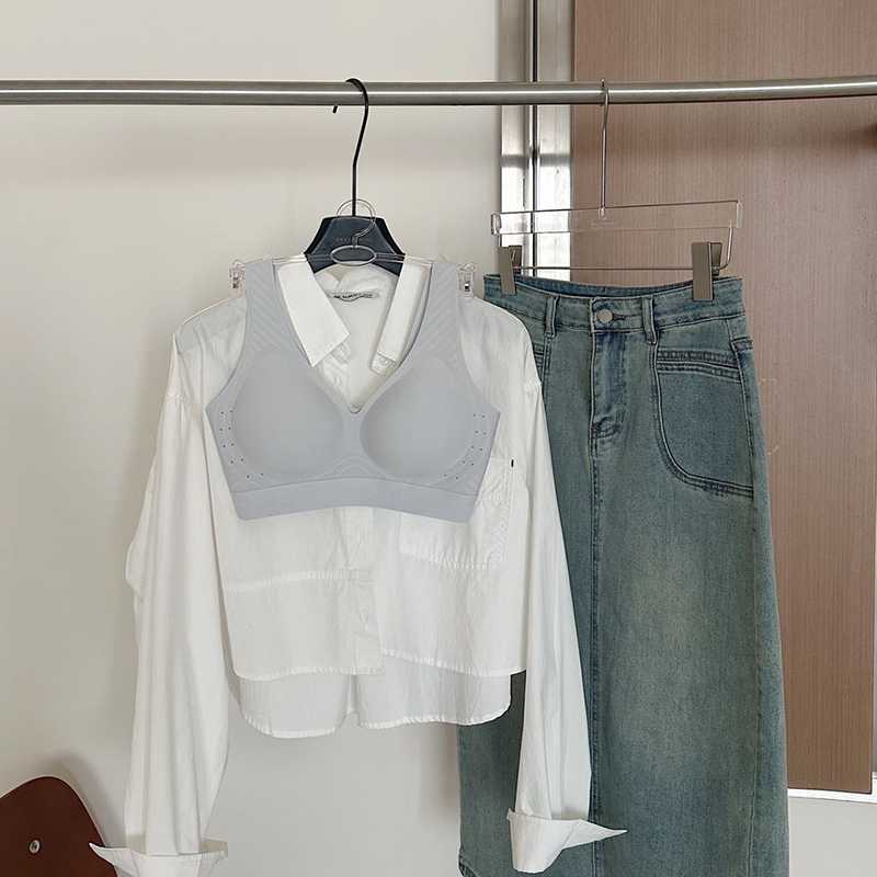 Milk Leather Bra. Sports Vest