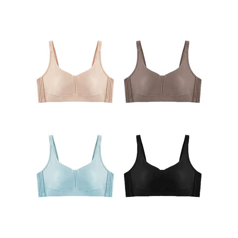 Full Cup Large Size Underwear For Women With Large Breasts, Small Size, Ultra-Flat, No Steel Ring, Seamless, Side Breast Collection, Anti-Sagging Bra