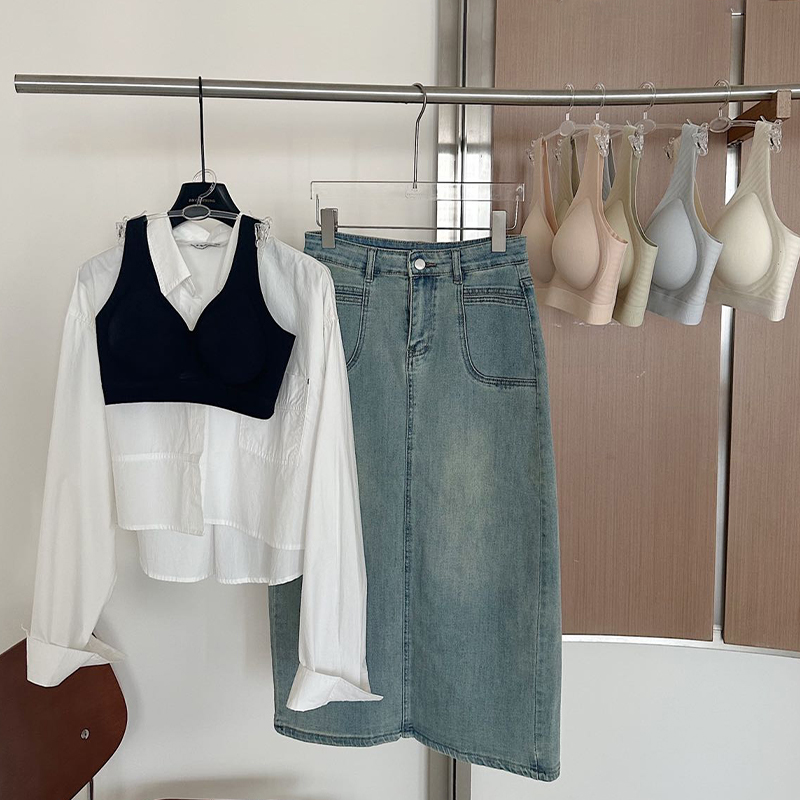 Milk Leather Bra. Sports Vest