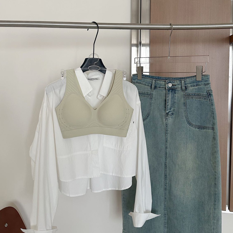Milk Leather Bra. Sports Vest