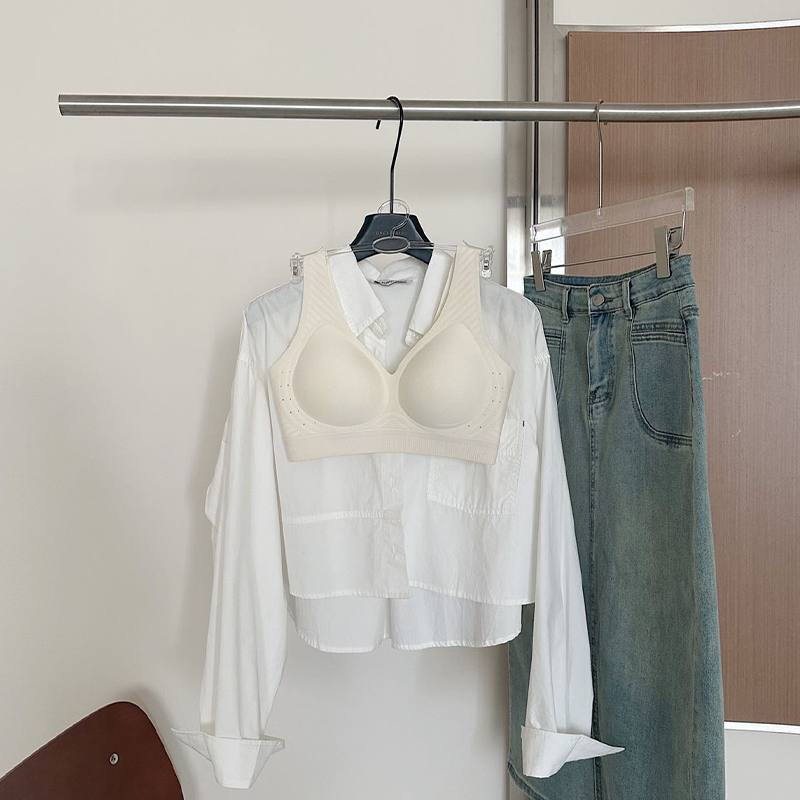 Milk Leather Bra. Sports Vest