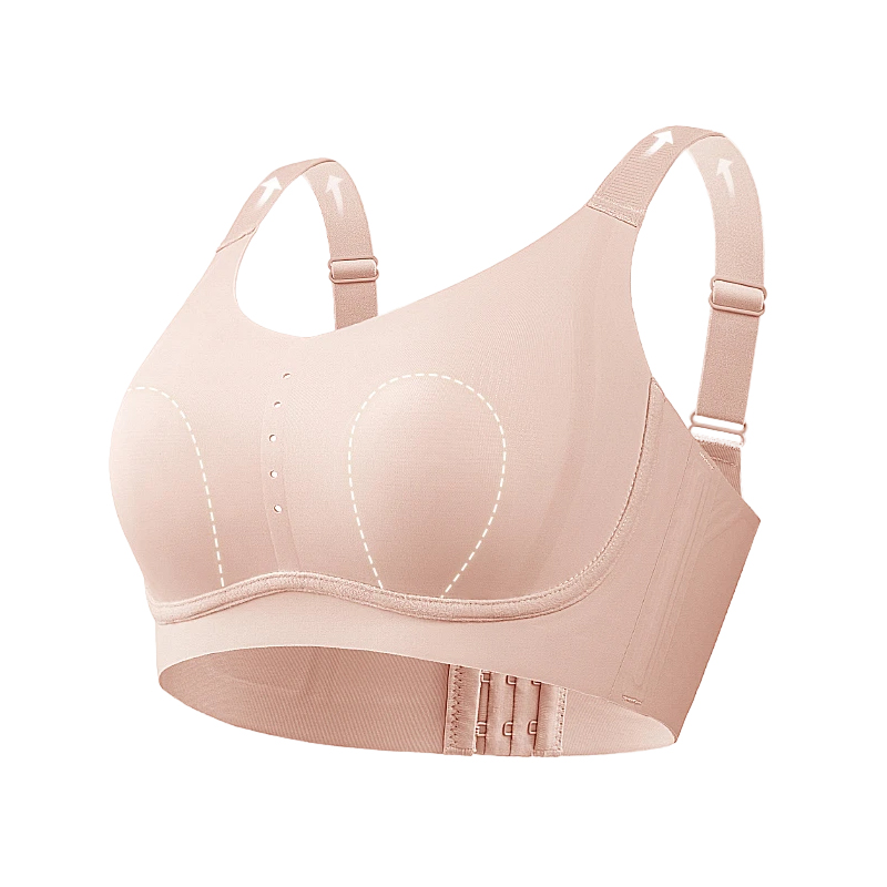 Big Breasts Show Small Rabbit Ear Cup Underwear Women's Breathable Full Cup Upper Support Anti-Sagging Thin Bra